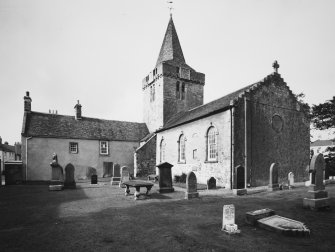 General view from east of Tolbooth Church and Churchyard