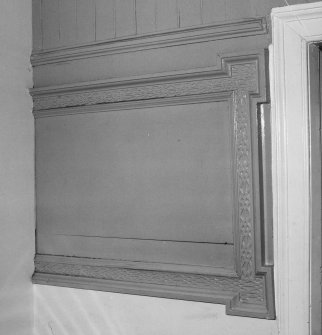 First floor, kitchen, detail of moulded panel frame