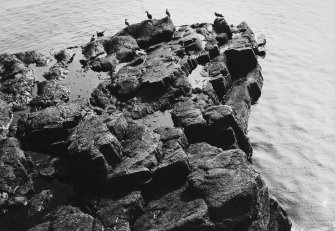 Rock cutting from former entrance