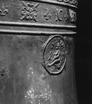 Belfry bell, detail of religious medallion