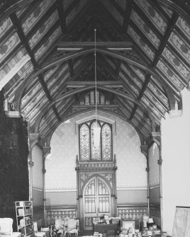 First-floor, chapel, arch-braced timber roof