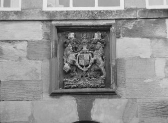 Detail of armorial panel, originally on Tolbooth, but relocated to Academy Building