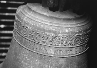 Interior, belfry, detail of Burgerhuys bell