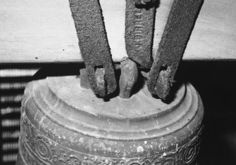 Interior, belfry, detail of bell mounting