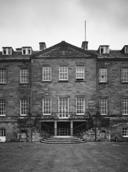 Detail of West entrance with loggia and staircases