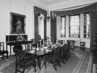 Hill of Tarvit, interior. Ground floor: view of dining room from North West