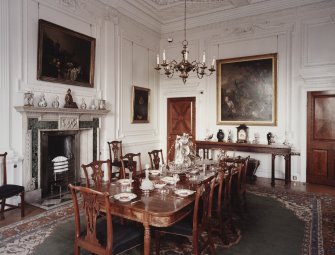 Hill of Tarvit, interior. Ground floor: view of dining room from South East