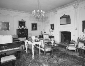 Interior. Ground floor. Dining room showing fireplace and Corinthian pilasters