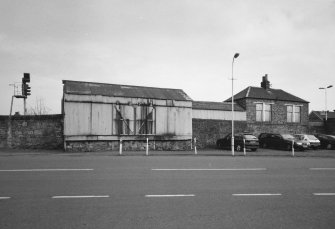 View of goods shed on W side of station from W