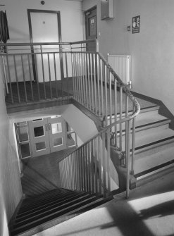 Interior view of 1935 Barrack Block showing stairwell and first floor landing.