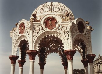 Detail of canopy of drinking fountain from SW