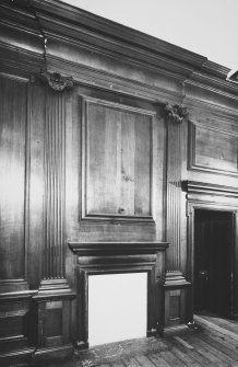 Interior - first floor, ante-room west of main stair landing, fireplace and overmantel