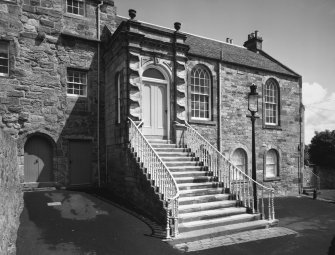 Part view from west showing Great House and 1821 addition (Town Hall)