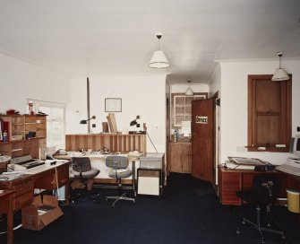 Interior. First floor office from SE