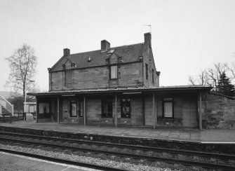View from NW of the NW side of the station offices and house, fronting onto the S-bound platform