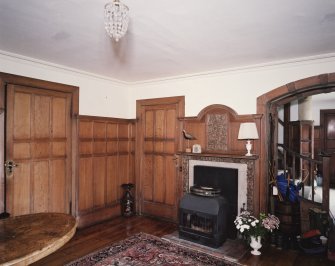 Interior. Ground floor.View of hall from W.