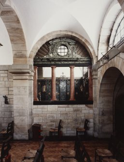 All Saints Episcopal Church, interior.  
North side chapel, view from Nave (South).