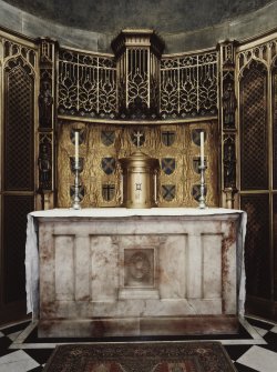 All Saints Episcopal Church, interior.  North side chapel, view of altar from West.