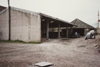 View from SE of portal framed shed and horse engine house
Photographed 9 May 1994