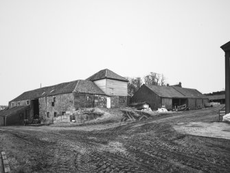General view of main block of steading from W