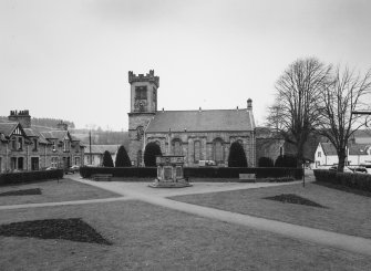 General view from ESE showing square and war memorial