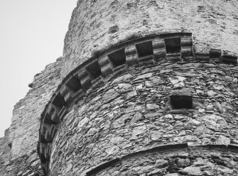 Detail of the double corbelled parapet on the North West turret