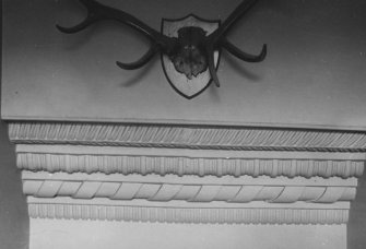 Craigston Castle. Interior. Detail of mouldings over stair.