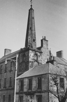 View of Tolbooth steeple, Banff, from South West.