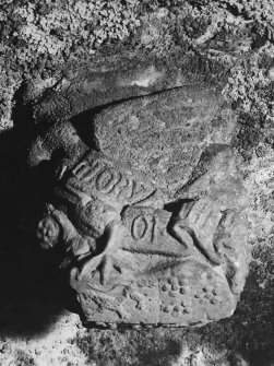 Interior.
Detail of corbel from N, on main vault (S) on second floor.