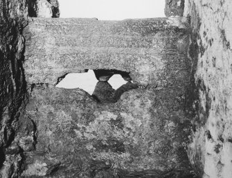Detail of gun-loop in East wall, second floor.