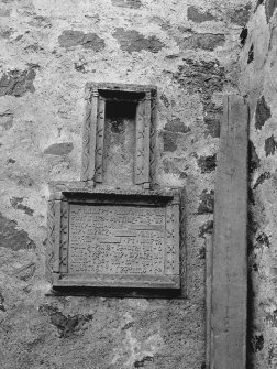 Detail of memorial tablet commeorating Barclay Ogilvy, 1547.