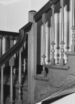 Interior. Detail of staircase fluted newel post