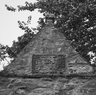 Gateway, pediment, decorative panel, detail