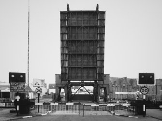 View from WNW, with bridge in raised position (closed to traffic)