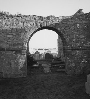 Remains of church, arched doorway, view from west