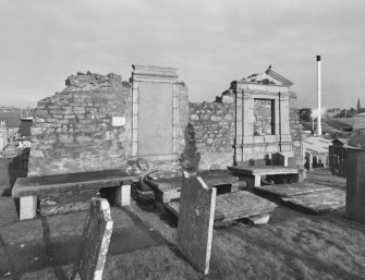 Remains of church, south wall, view from south west