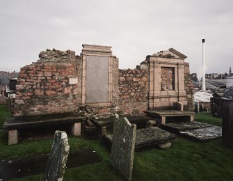 Remains of church, south wall, view from south west