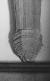 Towie Barclay Castle. Detail of vaulting corbel in hall.