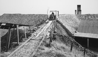 Detail of causeway and terminus on mineral railway above machine-shed.