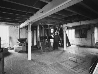 Aberdeen, Berryden Road, Millbank Mill, Corn Mill, Interior.
2nd Floor. Detail of millstones and sack hoist hatch and chain.