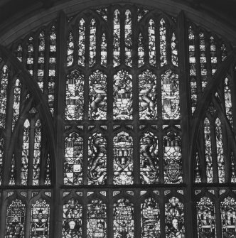 Aberdeen, Broad Street, Marischal College, Interior.
Mitchell Hall. Detail of upper section of main window.