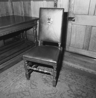 Aberdeen, Broad Street, Marischal College, Interior.
Court room. Detail of chair.