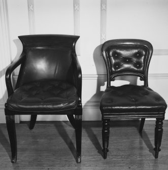 Aberdeen, 5 Castle Street, Clydesdale Bank.
Second Floor. Boardroom. Detail of chairman's chair and ordinary chair.