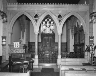 Aberdeen, Bieldside, Baillieswells Road, St Devenicks Episcopal Church, Interior.
General view of rood and altar from West.