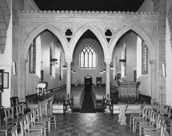 Aberdeen, Bieldside, Baillieswells Road, St Devenicks Episcopal Church, Interior.
General view of rood and nave from East.