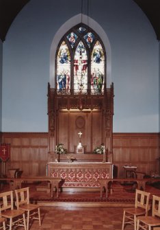 Aberdeen, Bieldside, Baillieswells Road, St Devenicks Episcopal Church, Interior.
General view of altar from West.