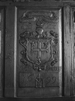 Detail of re-used 17th century panelling