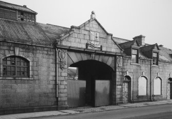 Aberdeen, 88-90 Hutcheon Street, Central Markets.
View of main gateway from South-West.