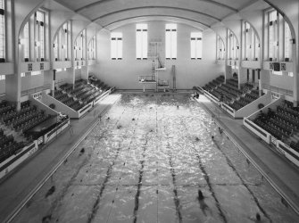 Aberdeen, Justice Mill Lane, Bon Accord Baths, interior.
View of pool area from balcony.
