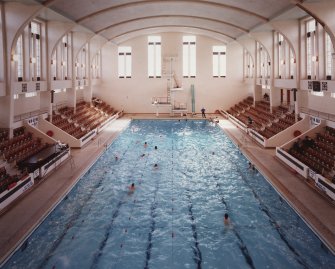 Aberdeen, Justice Mill Lane, Bon Accord Baths, interior.
View of pool,area from balcony.